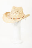Fame Cowrie Shell Beaded String Straw Hat,