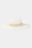 Fame Contrast Straw Braided Sun Hat