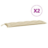 Garden Bench Cushions 2pcs Beige 59.1"x19.7"x2.8" Oxford Fabric