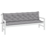 Garden Bench Cushions 2pcs Gray 78.7"x19.7"x2.8" Oxford Fabric