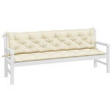 Garden Bench Cushions 2pcs Cream White 78.7"x19.7"x2.8" Oxford Fabric