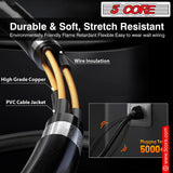 5 Core AC Power Cord 15 Ft US Polarized Male to Female 2 Prong Extension Adapter Cords 16AWG 125V 1/2/12 Pc - EXC BLK 15FT