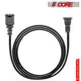 5 Core AC Power Cord 15 Ft US Polarized Male to Female 2 Prong Extension Adapter Cords 16AWG 125V 1/2/12 Pc - EXC BLK 15FT