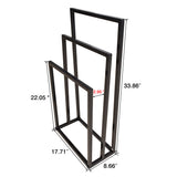 Metal Freestanding Towel Rack 3 Tiers Hand Towel Holder Organizer for Bathroom Accessories, Black